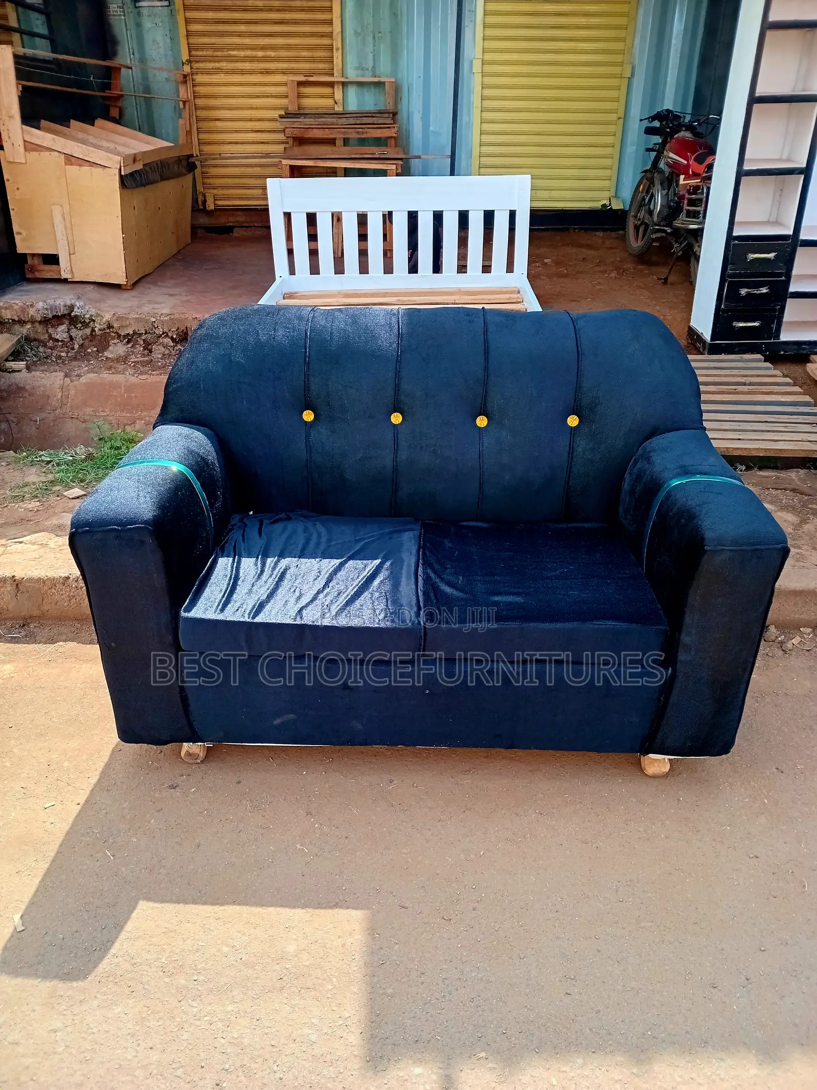 2 Seater Black With Gold Stripes