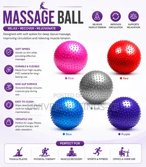 Anti-Burst Spiked Yoga Ball – Balance, Fitness Massage Exercise Ball