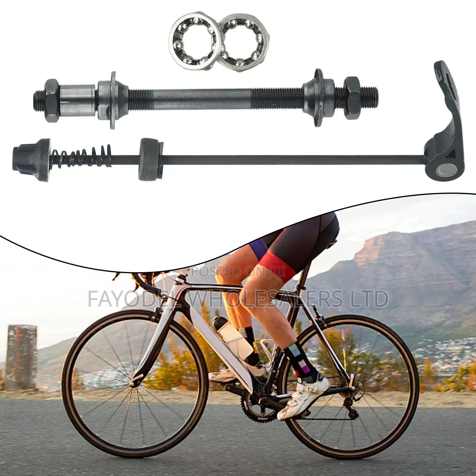Complete Bicycle Hub Axle Set With Quick Release Skewers