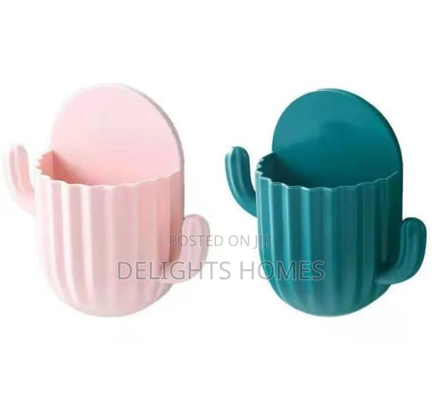 1pc Wall Self-Adhesive Toothbrush Holder_ca - thumbnail 2