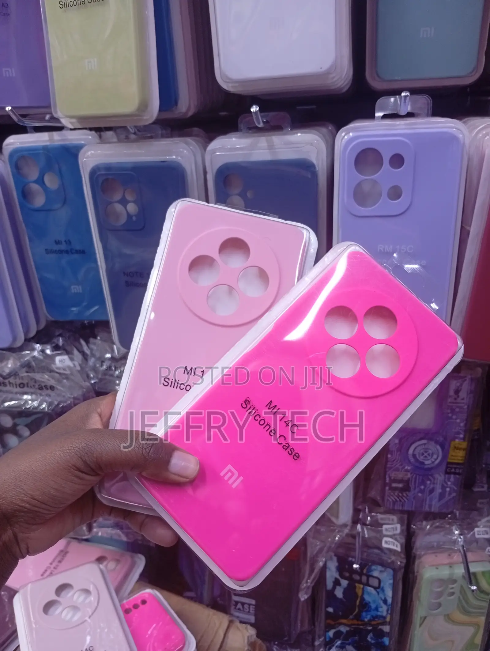 Xiaomi Redmi 14c Vibrant Pink and Light Pink Liquid Silicone Cases