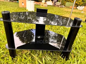 Two Tier Tempered Black Tv Stand