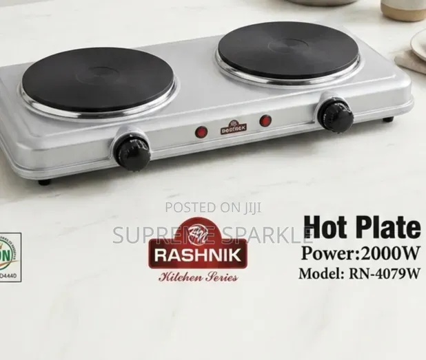 Rashnik Double Hot Plate Electric Cooker. Rn-4079w 2000w