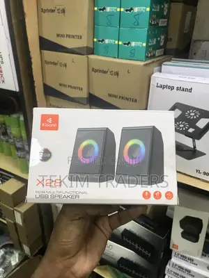 Kisonli X28 RGB Usb Gaming Speaker - 3w*2 + Mic/Aux Inputs