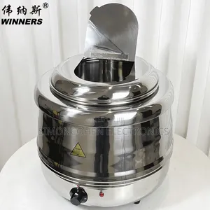Pure Stainless Steel 10 LTRS Electric Soup Warmer Tureen Kettle