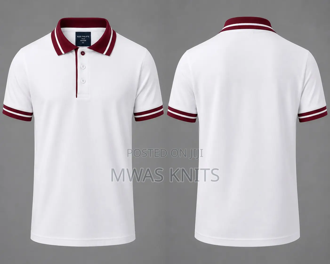 White Multiple Colour Polo T Shirt Fashion Cotton