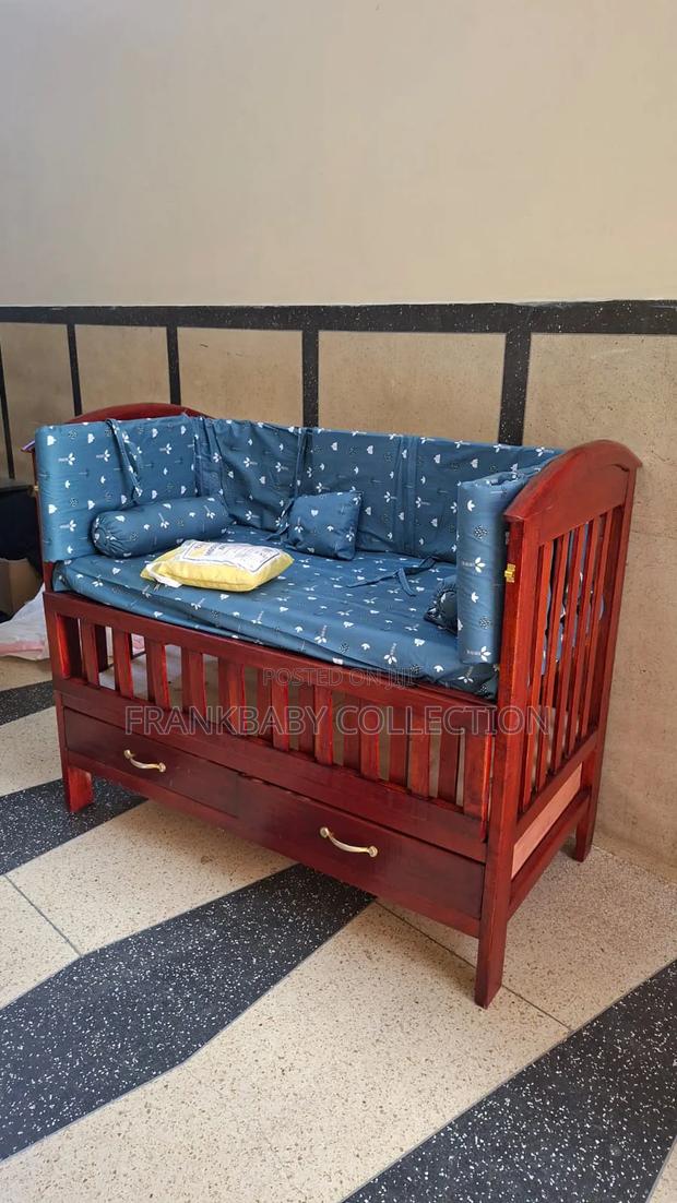 Baby Cot Full Set With Drawers - Solid 2×4 - thumbnail 2
