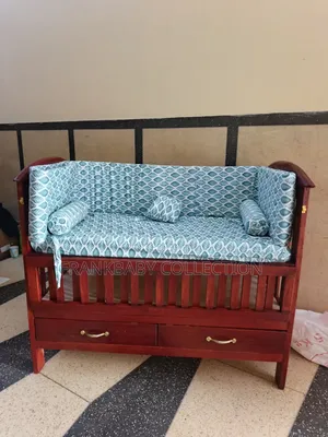 Luxury Wooden Baby Cot With Complete Bedding Set