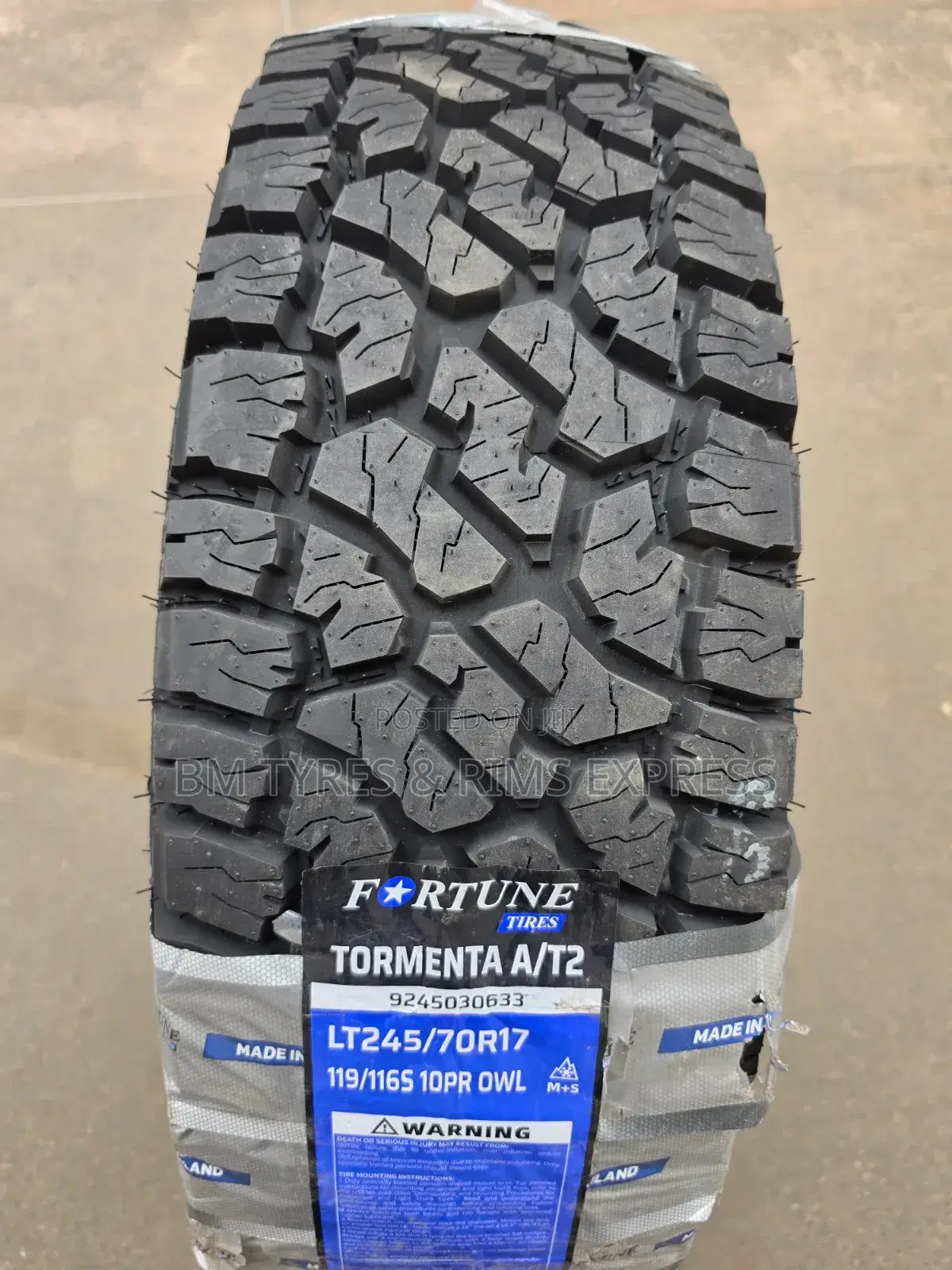 245 /70 R17 Fortune Tires(All Terrain) Thailand.