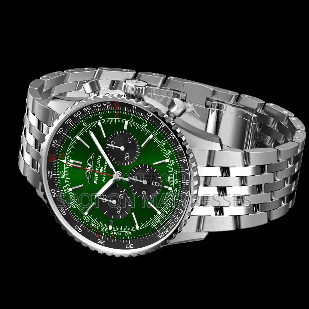 Breitling 1884 High Quality Watch. Stainless Steel. Luminous Pointers.