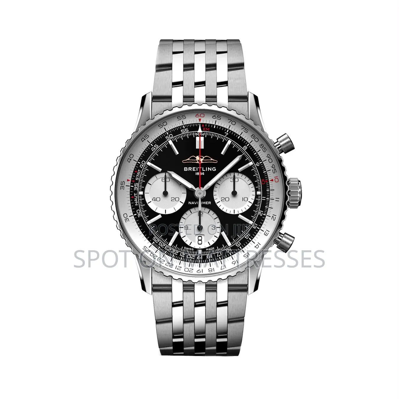 Breitling 1884 High Quality Watch. Stainless Steel. Luminous Pointers.