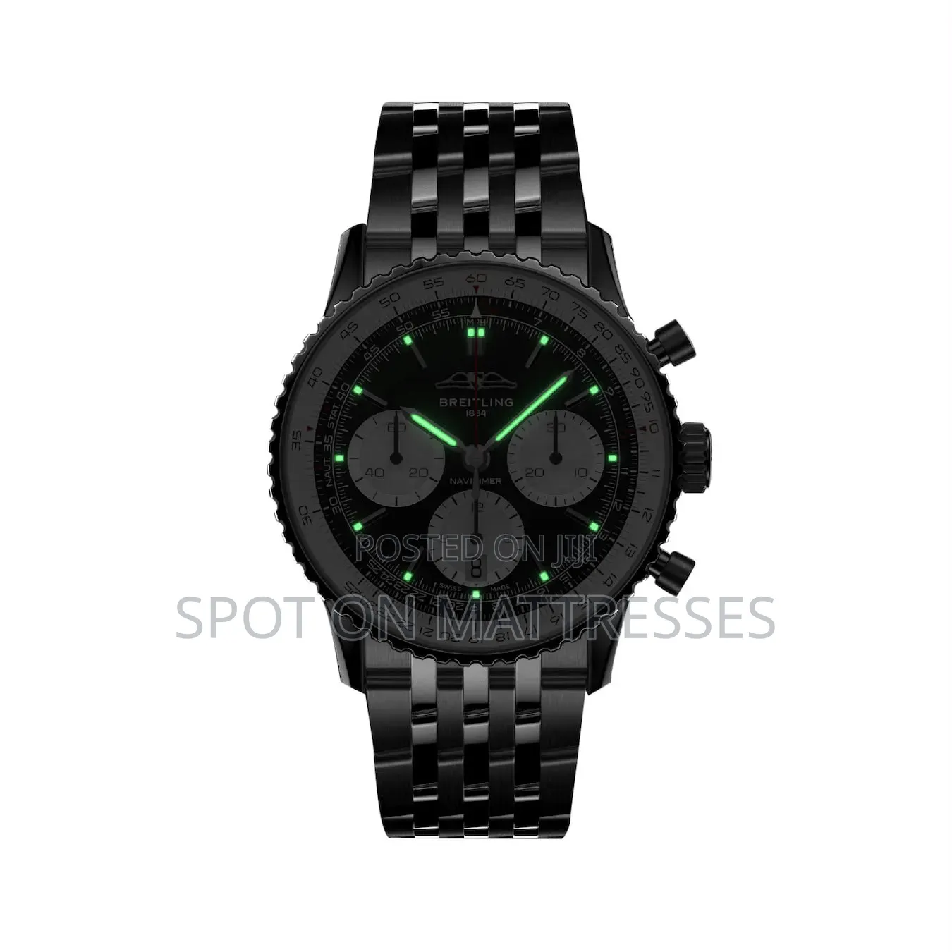 Breitling 1884 High Quality Watch. Stainless Steel. Luminous Pointers.