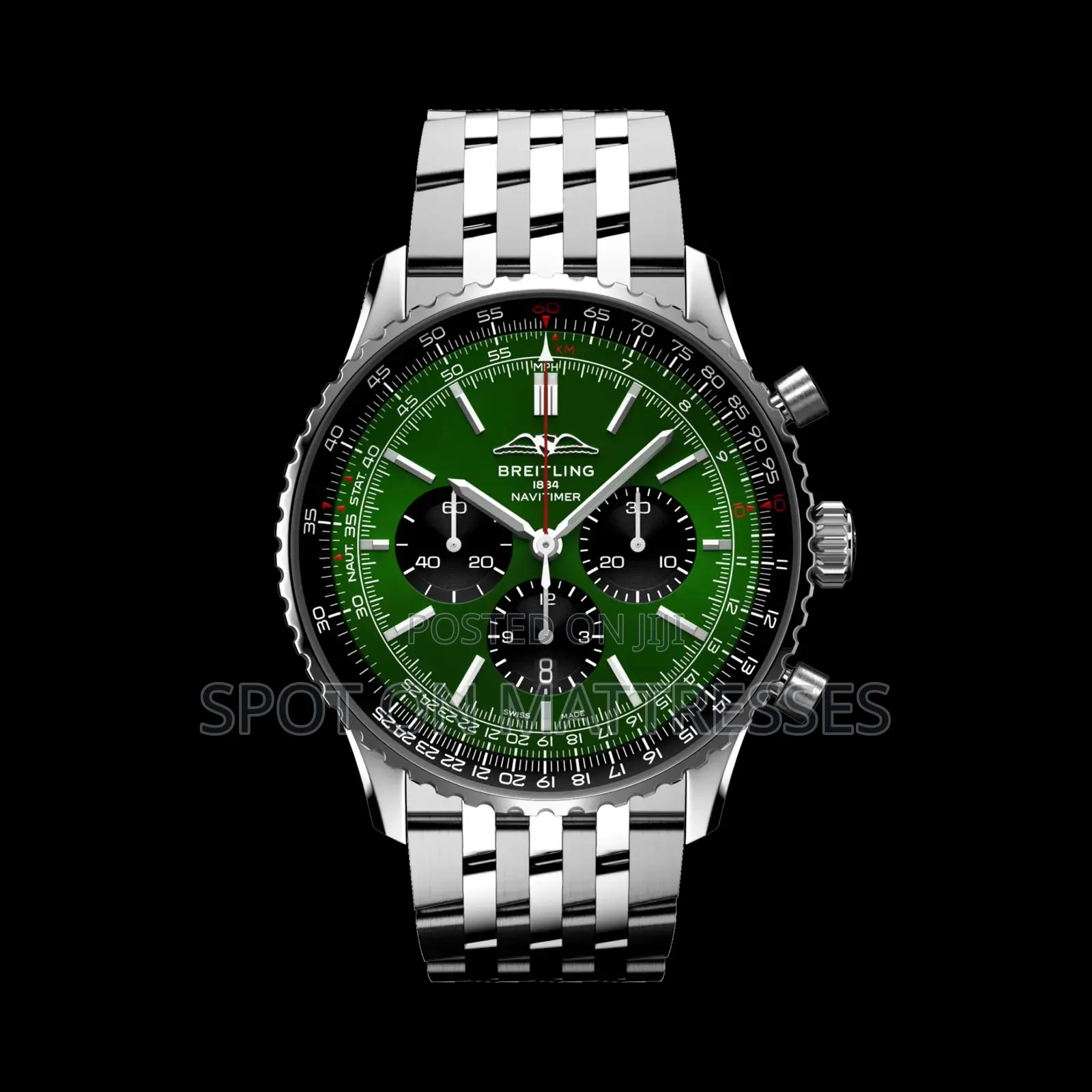 Breitling 1884 High Quality Watch. Stainless Steel. Luminous Pointers.