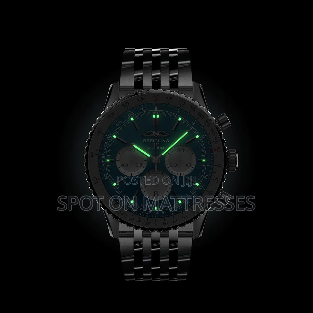 Breitling 1884 High Quality Watch. Stainless Steel. Luminous Pointers.