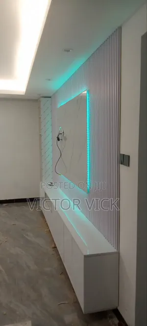 Fluted Wall Panels With Tv Stand