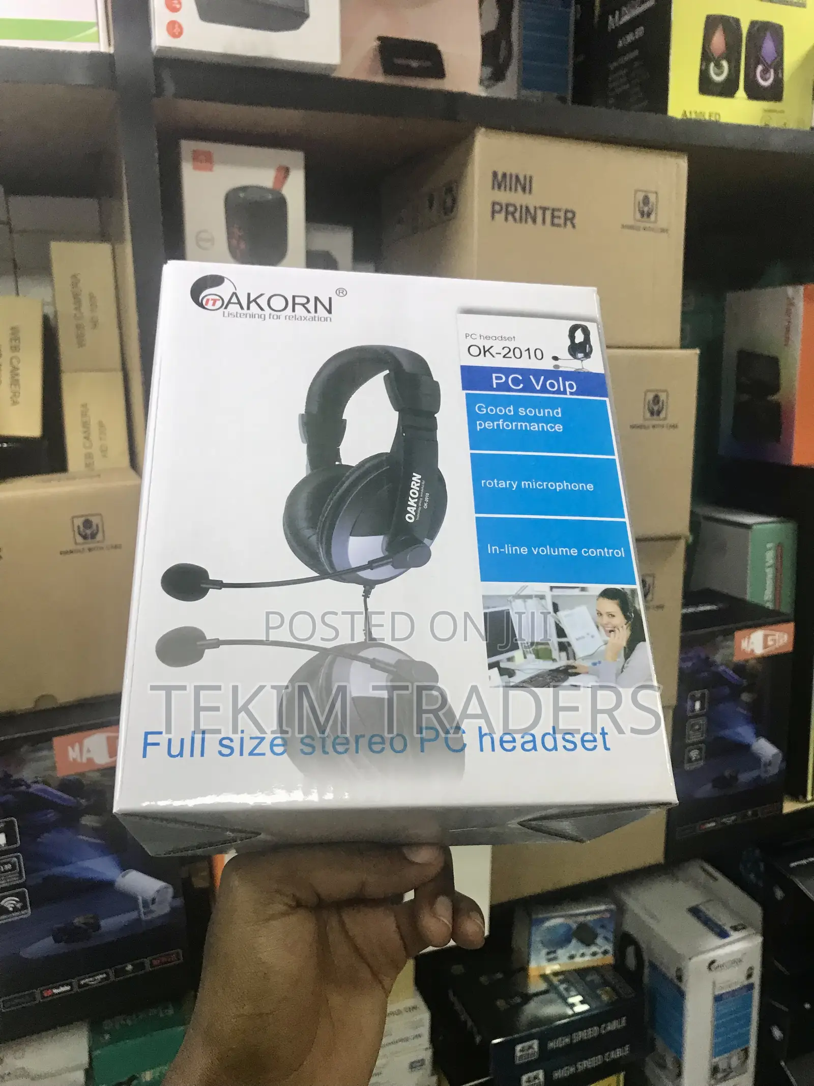 Oakorn Ok-2010 Pc Gaming Headset - 50mm Drivers, Mic, Volume Control