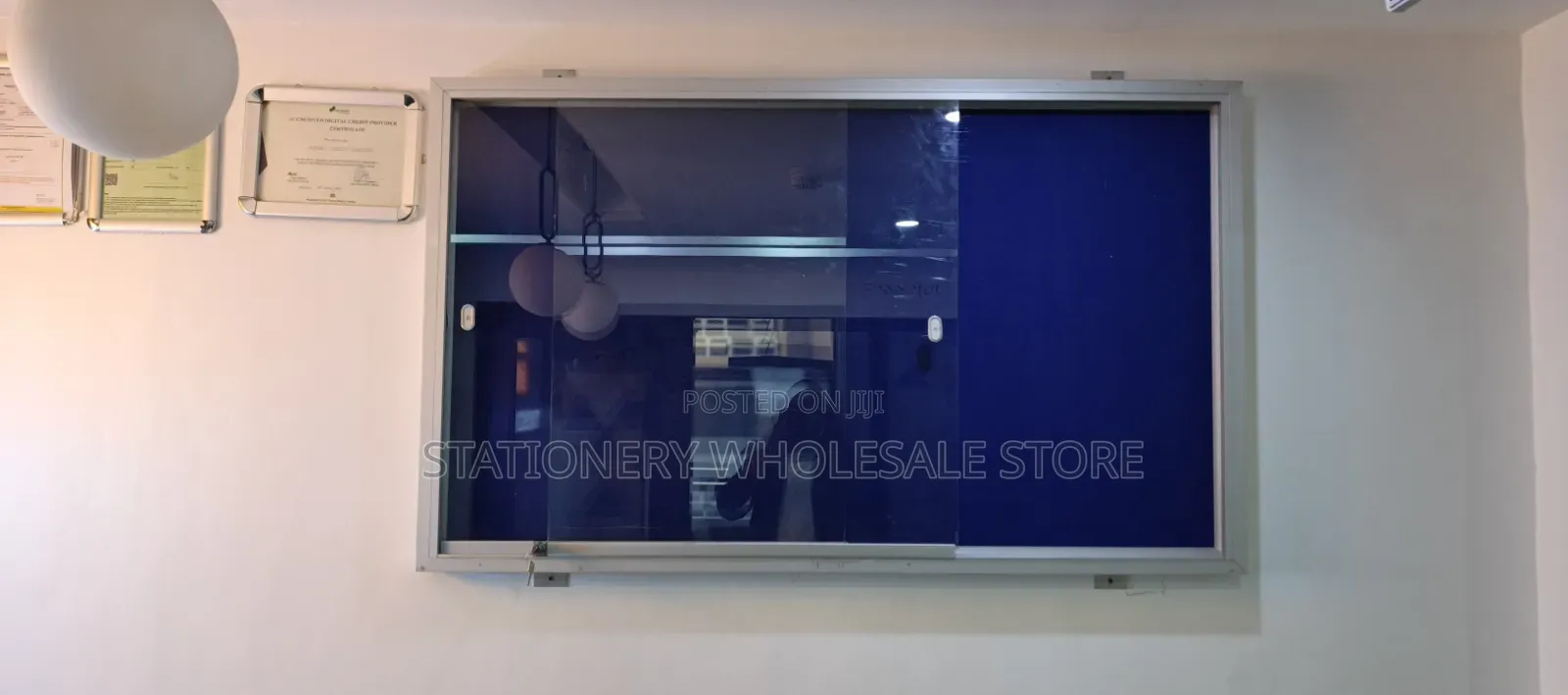 Lockable Noticeboard - Glass Sliding Notice Board