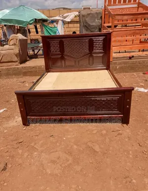 5x6 Mahogany Stained Hardwood Bed