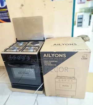 Ailyons 50×55 Standing Cooker 3+1 – Gas Burners + Electric Hot Plate