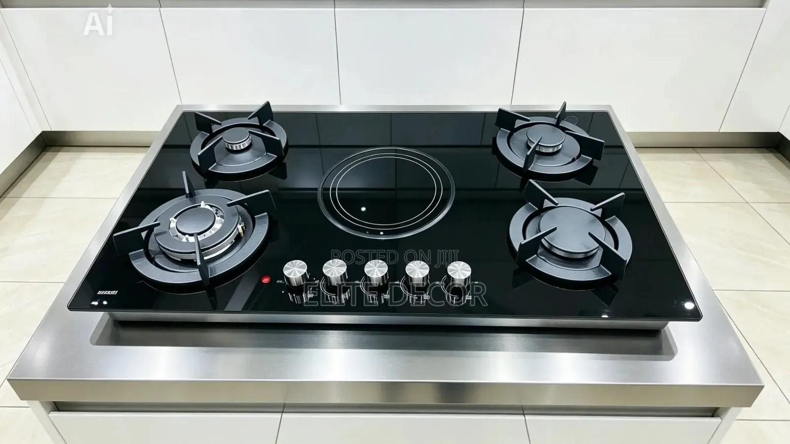Bolesi Built In Gas Hob With Electric Infrared And Wok Burner