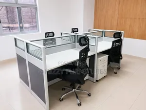 Modern Four Station Center Desk 77th