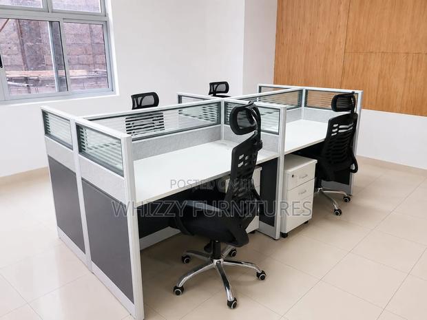 Modern Four Station Center Desk 77th - thumbnail 2