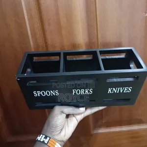 3 Compartment Wooden Cutlery Holder