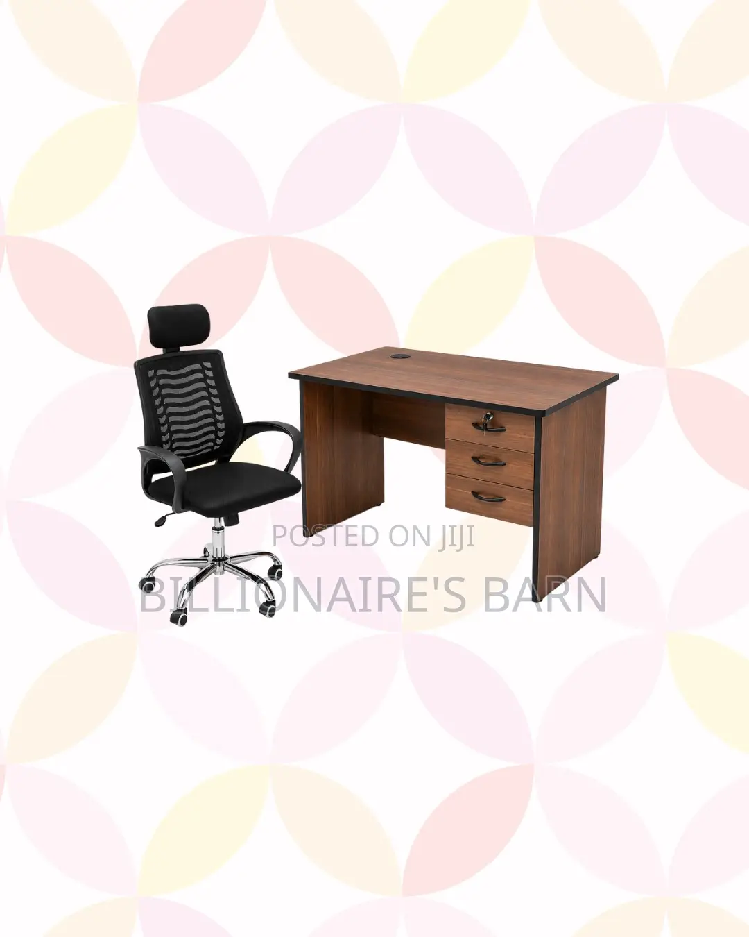 Compact 1m Desk and Headrest Mesh Chair for Productive Setups