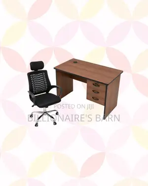 Compact 1m Desk and Headrest Mesh Chair for Productive Setups