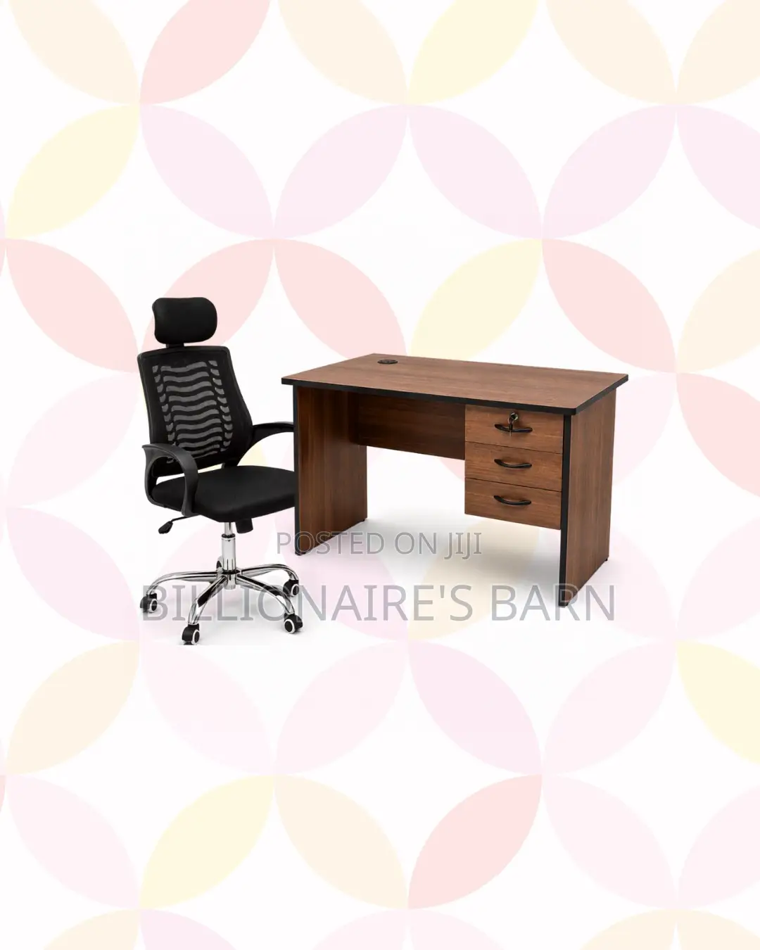 Compact 1m Desk and Headrest Mesh Chair for Productive Setups