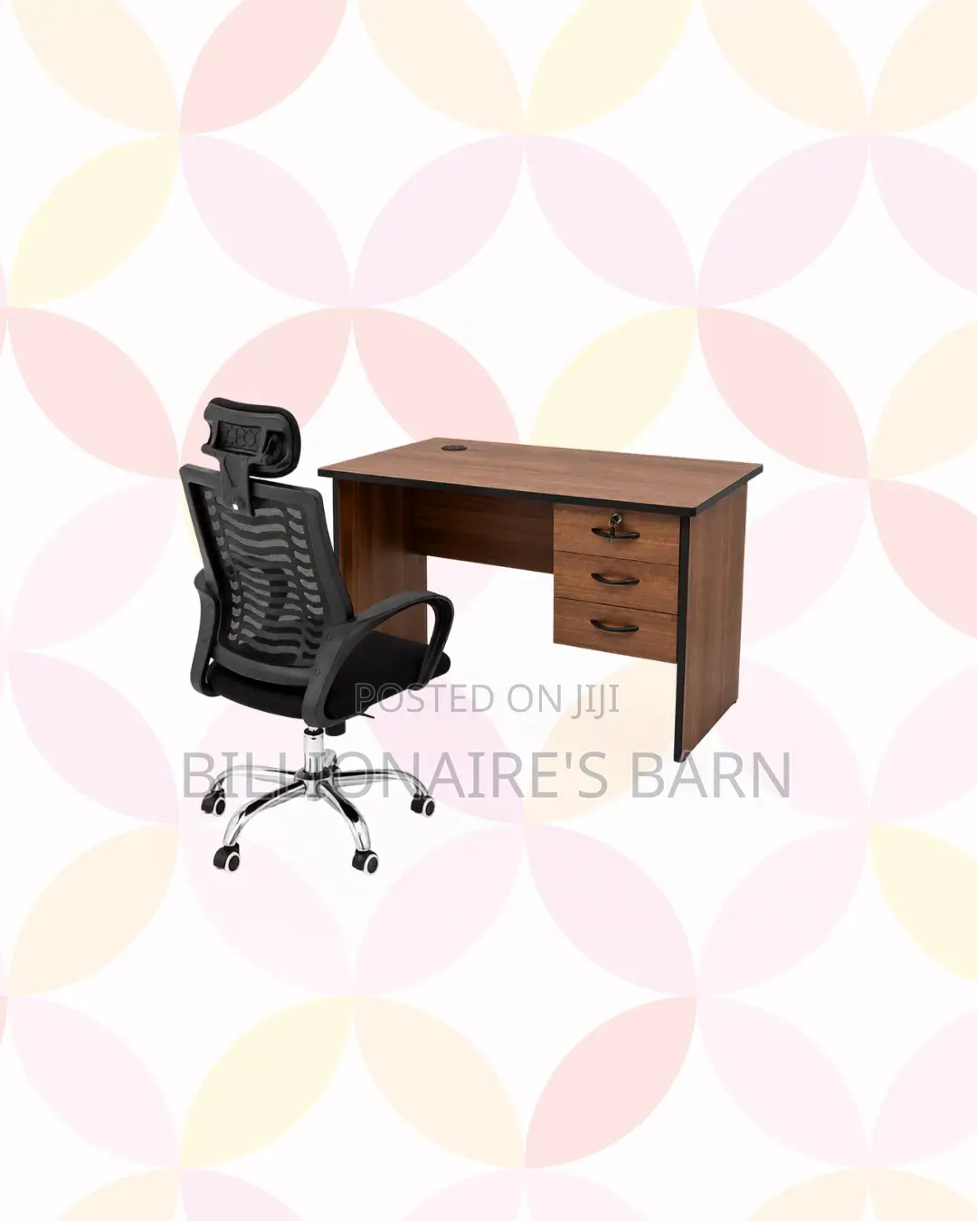 Compact 1m Desk and Headrest Mesh Chair for Productive Setups