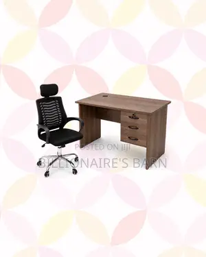 Compact 1m Desk and Headrest Mesh Chair for Home Use