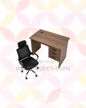 Compact 1m Desk and Headrest Mesh Chair for Home Use
