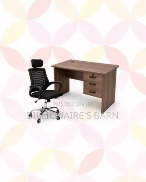 Compact 1m Desk and Headrest Mesh Chair for Home Use