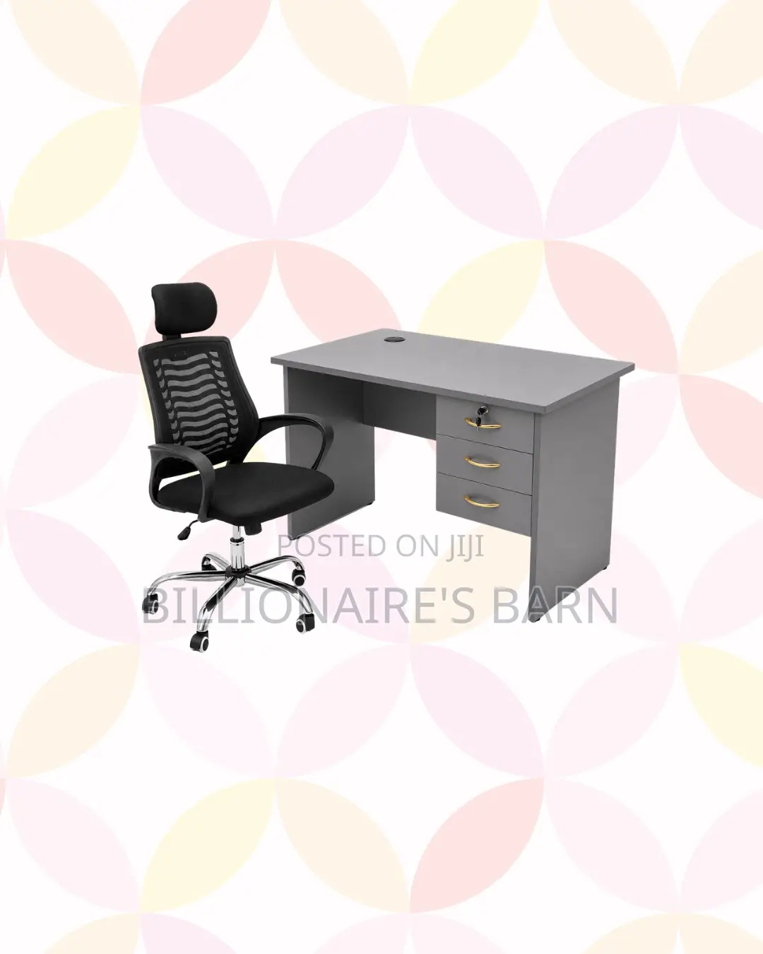 Compact 1m Desk and Headrest Mesh Chair for Daily Work