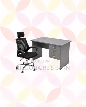 Compact 1m Desk and Headrest Mesh Chair for Daily Work