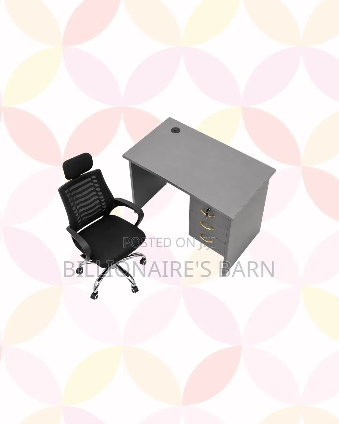Compact 1m Desk and Headrest Mesh Chair for Daily Work