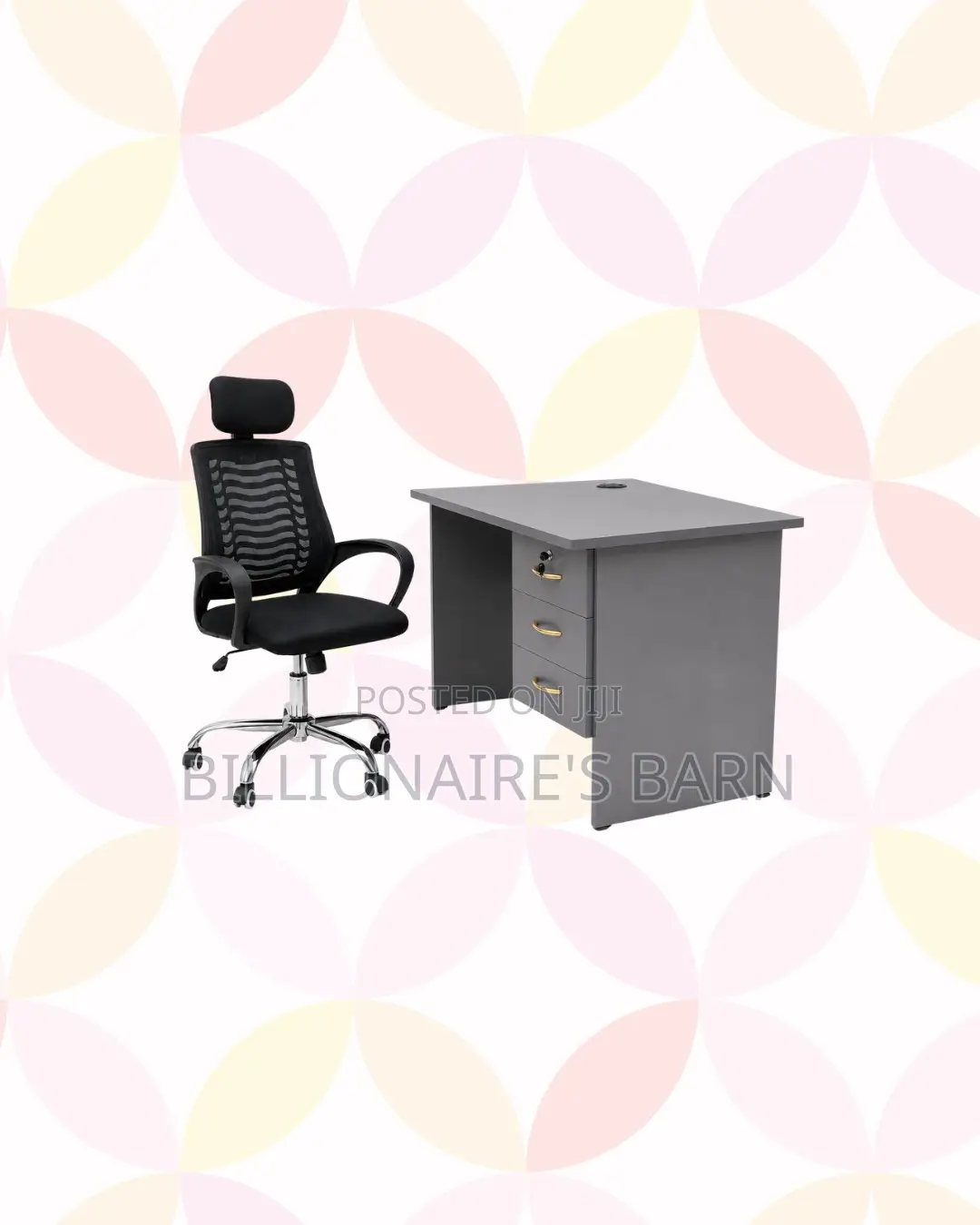 Compact 1m Desk and Headrest Mesh Chair for Daily Work