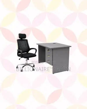 Compact 1m Desk and Headrest Mesh Chair for Daily Work