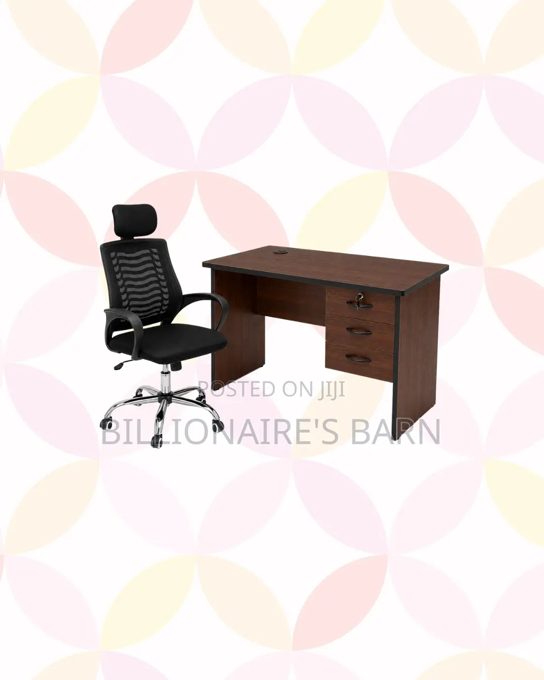 Compact 1m Desk and Headrest Mesh Chair for Smooth Routines