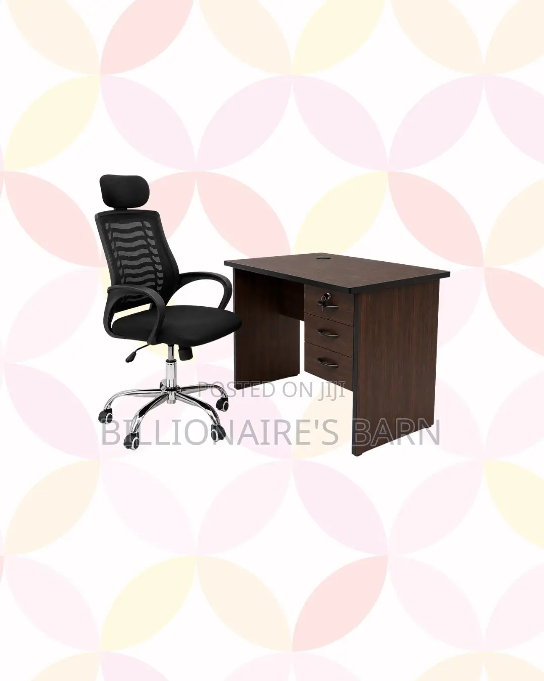 Compact 1m Desk and Headrest Mesh Chair for Smooth Routines