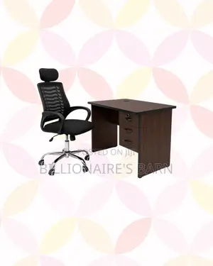 Compact 1m Desk and Headrest Mesh Chair for Smooth Routines