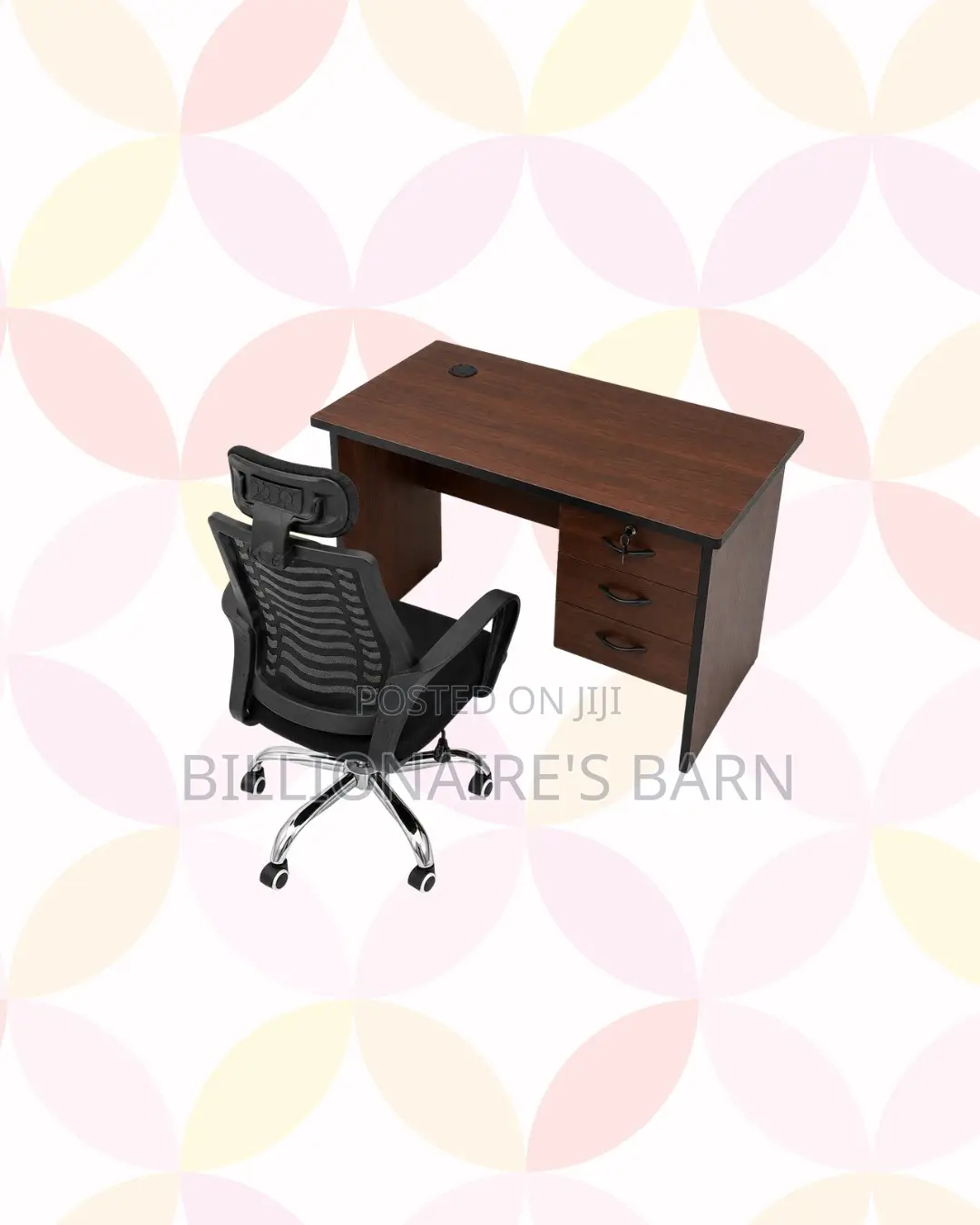 Compact 1m Desk and Headrest Mesh Chair for Smooth Routines