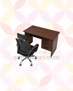 Compact 1m Desk and Headrest Mesh Chair for Smooth Routines