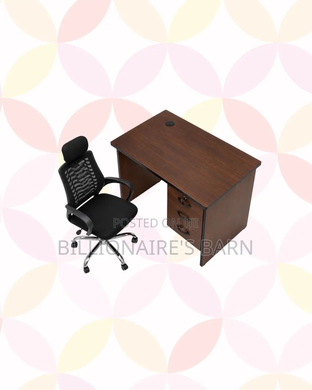 Compact 1m Desk and Headrest Mesh Chair for Smooth Routines