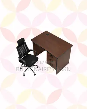 Compact 1m Desk and Headrest Mesh Chair for Smooth Routines