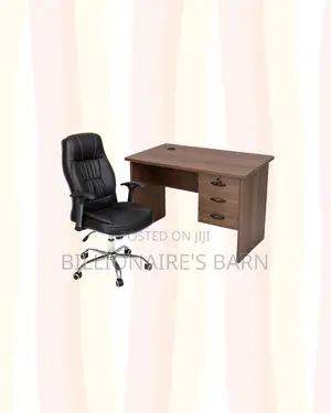 Compact 1m Desk and C35 Executive Leather Chair for Professional Use