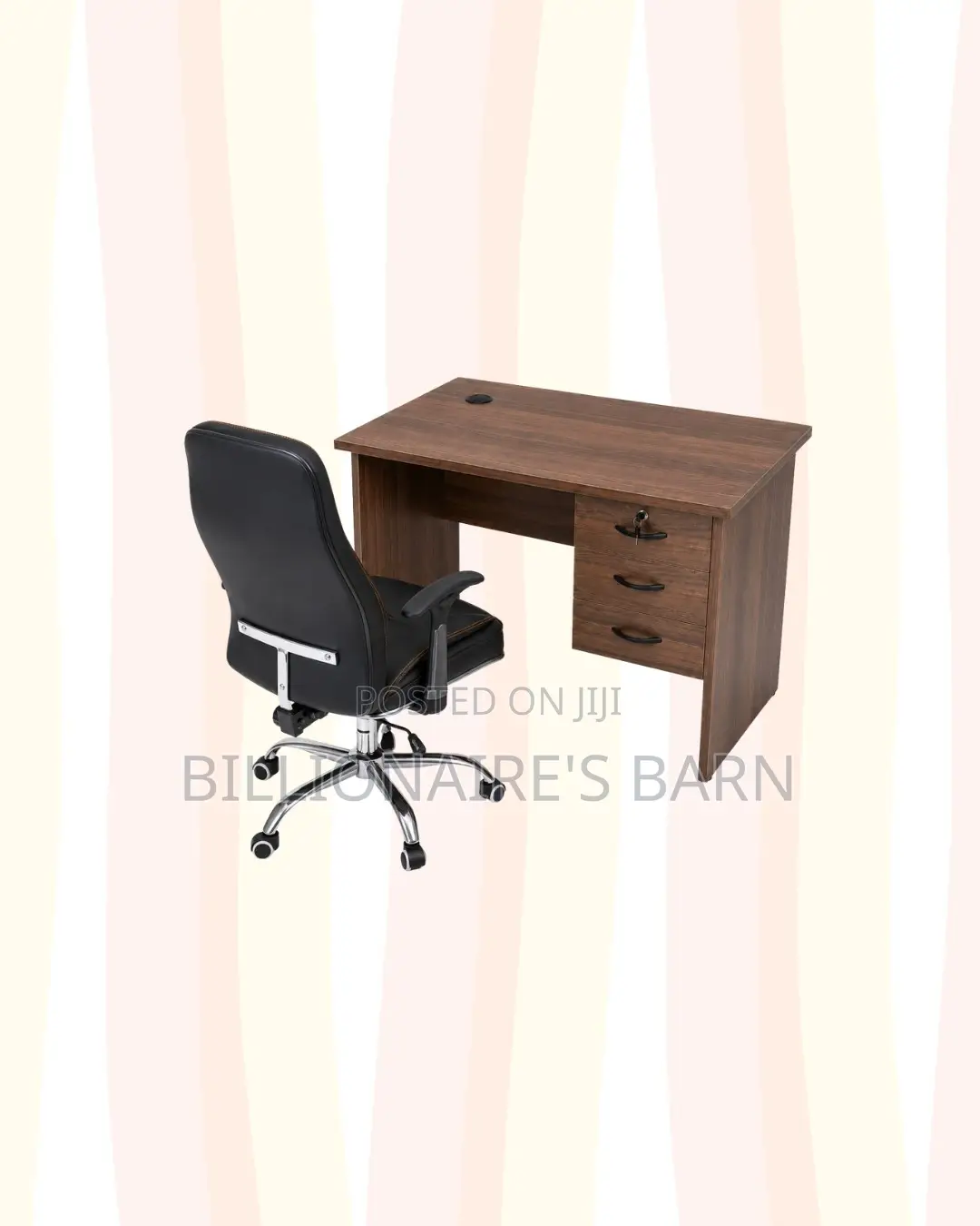 Compact 1m Desk and C35 Executive Leather Chair for Professional Use