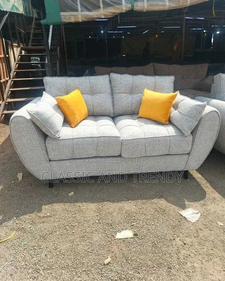 Grey Fabric 2 Seater Sofa