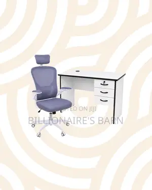 Compact 1m Desk White Flip-Up Arms Ergonomic Chair for Practical Work